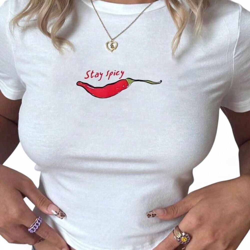 White Cropped Tee Women's Size Small